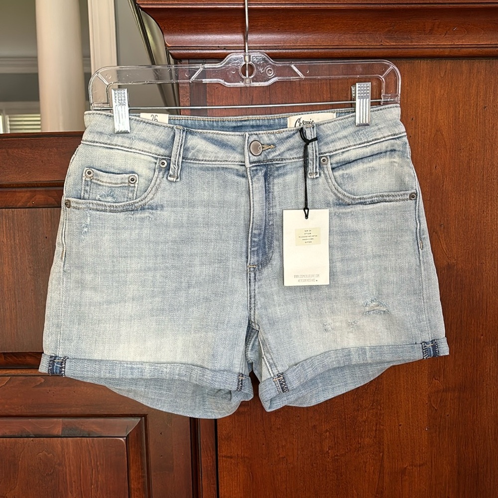NWT StitchFix Cosmic Blue Love Jodie Jean Distressed Shorts